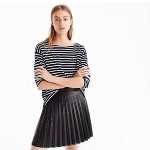 J.Crew Black faux leather pleated skirt. NWT sz 4